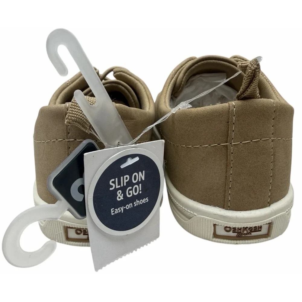 NWT OshKosh B'gosh Boy's Slip-On Faux Suede Putney Oxford Sneaker Tan Sz-3 Month
